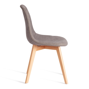 Стул Tetchair CINDY SOFT mod. C1021F1-1 фактурный велюр/дерево бук, 55 х 48 х 83 см, Серый LY1701-26 / натуральный