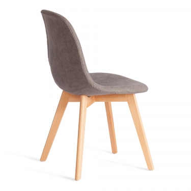Стул Tetchair CINDY SOFT mod. C1021F1-1 фактурный велюр/дерево бук, 55 х 48 х 83 см, Серый LY1701-26 / натуральный