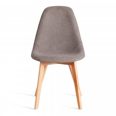 Стул Tetchair CINDY SOFT mod. C1021F1-1 фактурный велюр/дерево бук, 55 х 48 х 83 см, Серый LY1701-26 / натуральный