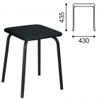 Табурет BRABIX РС01-03 кожзам Черный