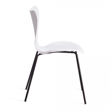 Стул Tetchair Jacobsen mod DC 102-1 пластик/металл, 45 х 54.5 х 80 см, White белый / Black черный
