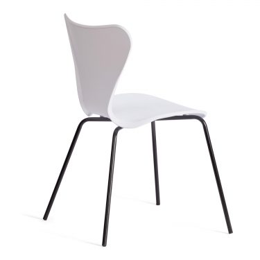 Стул Tetchair Jacobsen mod DC 102-1 пластик/металл, 45 х 54.5 х 80 см, White белый / Black черный