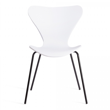 Стул Tetchair Jacobsen mod DC 102-1 пластик/металл, 45 х 54.5 х 80 см, White белый / Black черный