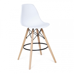 Стул барный Cindy Bar Chair mod. 80-1 дерево бук/металл/пластик, 50 х 51 х 109 см, White Белый 70029/ натуральный