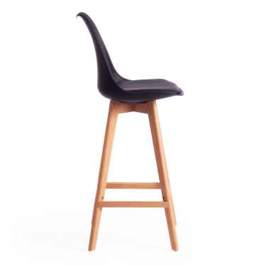 Стул барный Tetchair TULIP BAR mod. C1014H-1 пластик/дерево, 42 х 47,5 х 104 см, Black Черный 3010/ натуральный