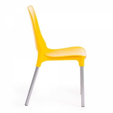 Стул Tetchair GENIUS mod 75 / 1 шт. в упаковке металл/пластик, 46x56x84cм, желтый/ножки хром
