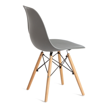 Стул Tetchair CINDY EAMES mod. 001 / 1 шт. в упаковке дерево бук/металл/сиденье пластик, 51x46x82.5см, серый/grey