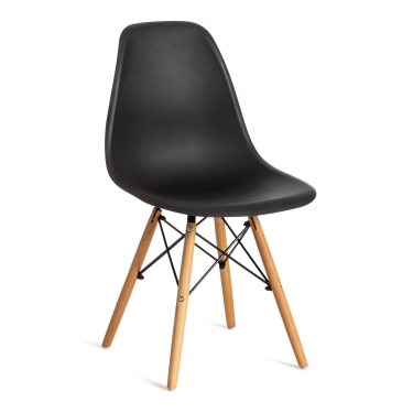 Стул Tetchair CINDY EAMES mod. 001 / 1 шт. в упаковке дерево бук/металл/сиденье пластик, 51x46x82.5см, черный/black