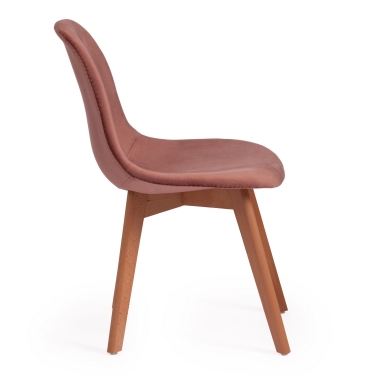 Стул Tetchair CINDY SOFT mod. C1021F1 / 1 шт. в упаковке вельвет/дерево бук, 53 х 45 х 81 см , коралловый HLR 44/натуральный