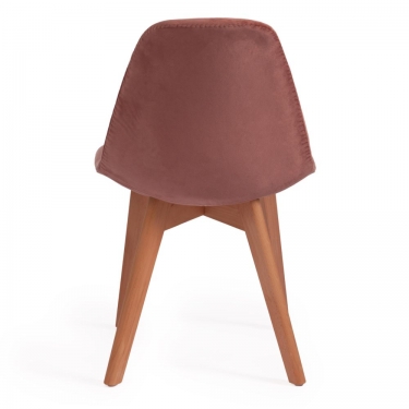 Стул Tetchair CINDY SOFT mod. C1021F1 / 1 шт. в упаковке вельвет/дерево бук, 53 х 45 х 81 см , коралловый HLR 44/натуральный