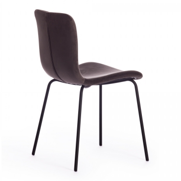 Стул Tetchair GILLIAN mod. 0137017-NI / 1 шт. в упаковке металл/вельвет, 45х52,5х78 см, серо-коричневый S108 84 Brown/черный