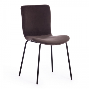 Стул Tetchair GILLIAN mod. 0137017-NI / 1 шт. в упаковке металл/вельвет, 45х52,5х78 см, серо-коричневый S108 84 Brown/черный