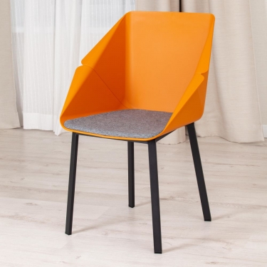 Стул Tetchair DORO mod. 8088 / 1 шт. в упаковке пластик/металл/ткань , 61,5 х 55 х 46 х 89 см , Orange Оранжевый 90988 / Grey Серый 1509