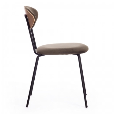 Стул Tetchair NEO mod. 0139014 / 1 шт. в упаковке металл/вельвет, 44х54х79 см, хаки S108 85 DARK TAN/черный