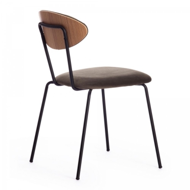 Стул Tetchair NEO mod. 0139014 / 1 шт. в упаковке металл/вельвет, 44х54х79 см, хаки S108 85 DARK TAN/черный