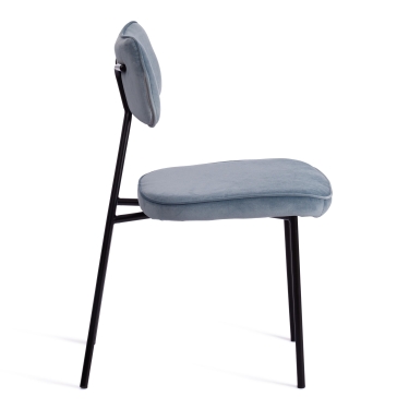 Стул Tetchair SILVIA mod. 0139124 / 1 шт. в упаковке металл/вельвет, 46,5х59х82,5 см, голубой S108 SILVER BLUE 74/черный