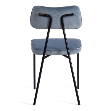 Стул Tetchair SILVIA mod. 0139124 / 1 шт. в упаковке металл/вельвет, 46,5х59х82,5 см, голубой S108 SILVER BLUE 74/черный