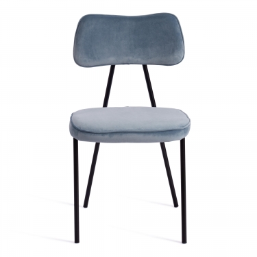 Стул Tetchair SILVIA mod. 0139124 / 1 шт. в упаковке металл/вельвет, 46,5х59х82,5 см, голубой S108 SILVER BLUE 74/черный