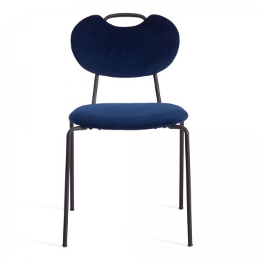 Стул Tetchair DANTON mod. 0139223 / 1 шт. в упаковке металл/ткань, 47х56,5х79 см, темно-синий S108 117 DARK BLUE/черный