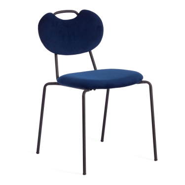 Стул Tetchair DANTON mod. 0139223 / 1 шт. в упаковке металл/ткань, 47х56,5х79 см, темно-синий S108 117 DARK BLUE/черный
