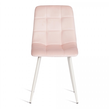 Стул Tetchair CHILLY mod. 7094-1 вельвет/металл, 44,5х52,5х86 см, pink розовый HLR39 / белый