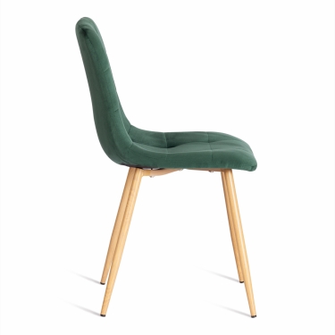 Стул Tetchair CHILLY mod. 7094-1 вельвет/металл, 44,5х52,5х86 см, dark green темно-зеленый HLR57 / натуральный
