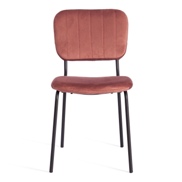 Стул Tetchair CAROL mod. UC06 / 1 шт. в упаковке металл, вельвет, 45 х 56 х 82 см, Coral коралловый HLR44 / черный