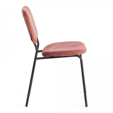 Стул Tetchair CAROL mod. UC06 / 1 шт. в упаковке металл, вельвет, 45 х 56 х 82 см, Coral коралловый HLR44 / черный
