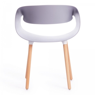 Стул Tetchair QXX mod. C1058 / 1 шт. в упаковке пластик/дерево, 54 х 56 х 78 см, серый 024 /натуральный