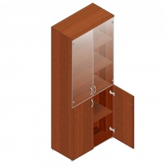 Шкаф для документов со стеклом Альтерна Р.Ш-2СБ орех Аликанте