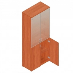 Шкаф для документов с тонированным стеклом Альтерна Р.Ш-2СТ вишня Оксфорд