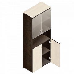 Шкаф для документов с тонированными стеклами Альтерна Р.Ш-4СТ дуб молочный