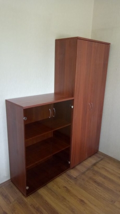 Шкаф для документов с тонированными стеклами Альтерна Р.Шс-3СТ орех Аликанте