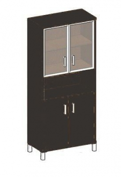 Стеллаж стекло в раме Skyland В430.9 Венге магия