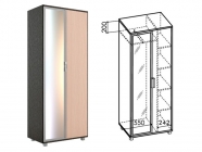 Шкаф 800 Rinner Модуль 5 Ясень шимо темн/ясень шимо св.