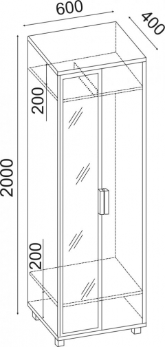 Шкаф 600 Rinner Модуль 4 Ясень шимо темн/ясень шимо св