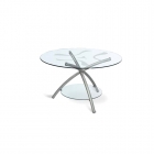 Стол журнальный Мебелик Дуэт 3 Металлик/ прозрачное
