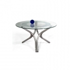 Стол журнальный Мебелик Дуэт 6 Металлик/ прозрачное