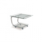 Стол журнальный Мебелик Дуэт 9 Металлик/ прозрачное