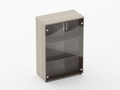 Шкаф средний со стеклом Персона Грата Glassy 6.12.151 Дуб сантана светлый