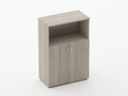 Шкаф средний полуоткрытый Персона Грата Glassy 6.12.121 Дуб сантана светлый