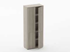 Шкаф высокий закрытый Персона Грата Glassy 6.19.131 Дуб сантана светлый