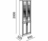 Шкаф Rinner Остин Библиотека Модуль 5 Ясень шимо светлый/белый
