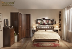 Спальня Глазовская МФ композиция 1 Sherlock Орех шоколадный_65609