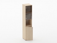 Шкаф высокий со стеклом и нишей Персона Грата Glassy 6.19.14Л Орех