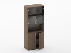 Шкаф высокий со стеклом и нишей Персона Грата Glassy 6.19.141 Дуб Верцаска