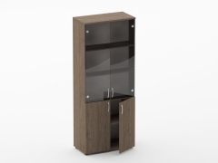 Шкаф высокий со стеклом Персона Грата Glassy 6.19.151 Дуб Верцаска