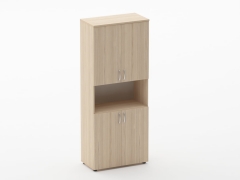 Шкаф высокий закрытый с нишей Персона Грата Glassy 6.19.111 Бук светлый