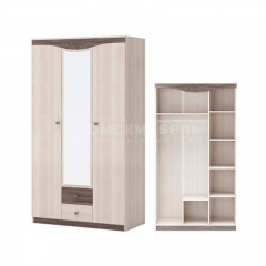 Шкаф 3-х дверный с 2-мя ящиками с зеркалом Омскмебель Ванесса Шк97