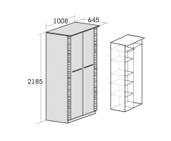 Шкаф 2-дверный Мебельград Элана 9 Бодега Белая/Сандал матовый Белый